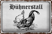 Blechschild Hinweis 30x20cm Hühnerstall Hühner...