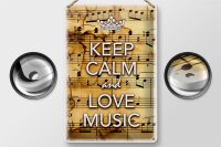 Blechschild Spruch 20x30cm Keep Calm and love music