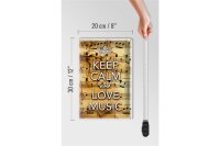 Blechschild Spruch 20x30cm Keep Calm and love music
