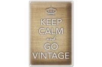 Blechschild Spruch 20x30cm Keep Calm and go vintage