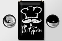 Blechschild Essen 20x30cm Bon Appetit Restaurant s/w