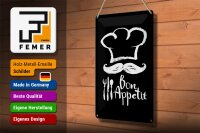 Blechschild Essen 20x30cm Bon Appetit Restaurant s/w