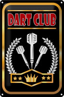 Blechschild Hinweis 20x30cm Dart Club schwarzes