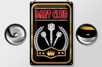 Blechschild Hinweis 20x30cm Dart Club schwarzes