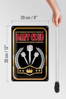 Blechschild Hinweis 20x30cm Dart Club schwarzes