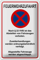 Blechschild Hinweis 20x30cm Feuerwehrzufahrt nach...