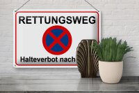 Blechschild Hinweis 30x20cm Rettungsweg Halteverbot nach StVO