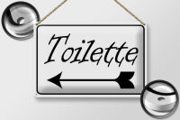 Blechschild Hinwei 30x20cm Toiletten Pfeil links