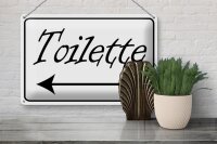 Blechschild Hinwei 30x20cm Toiletten Pfeil links
