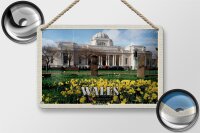 Blechschild Reise 18x12cm Wales United Kingdom Museum Cardiff Deko