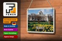 Blechschild Reise 18x12cm Wales United Kingdom Museum Cardiff Deko