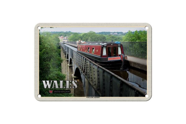 Blechschild Reise 18x12cm Wales United Kingdom Pontcysyllte Aquädukt