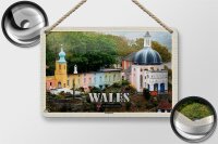 Blechschild Reise 18x12cm Wales United Kingdom Portmeirion Deko
