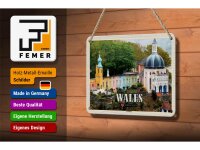 Blechschild Reise 18x12cm Wales United Kingdom Portmeirion Deko