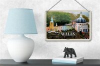 Blechschild Reise 18x12cm Wales United Kingdom Portmeirion Deko
