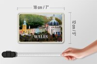 Blechschild Reise 18x12cm Wales United Kingdom Portmeirion Deko