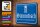 Blechschild Hinweis 30x20cm Stammtisch hier sitzen (blau)