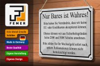Blechschild Hinweis 30x20cm Nur Bares ist Wahres