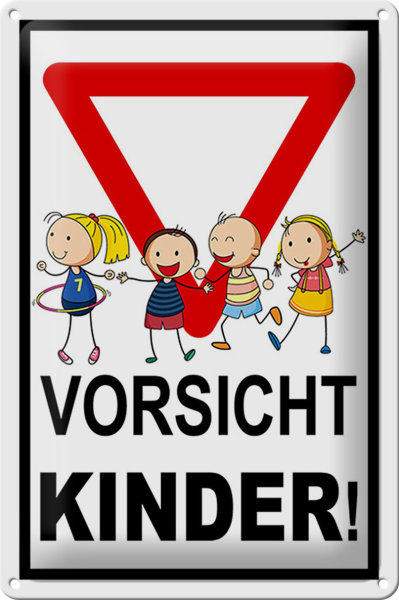 Blechschild Hinweis 20x30cm Vorsicht Kinder