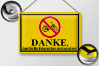 Blechschild Hinweis 30x20cm Danke Fahrrad nicht anlehnen
