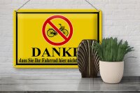 Blechschild Hinweis 30x20cm Danke Fahrrad nicht anlehnen