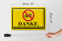 Blechschild Hinweis 30x20cm Danke Fahrrad nicht anlehnen