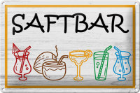 Blechschild Hinweis 30x20cm Saftbar Cocktail
