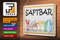 Blechschild Hinweis 30x20cm Saftbar Cocktail