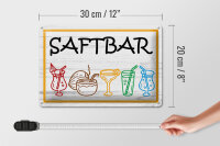 Blechschild Hinweis 30x20cm Saftbar Cocktail
