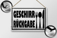 Blechschild Hinweis 30x20cm Geschirr Rückgabe
