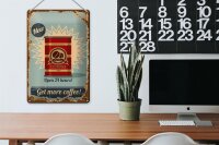 Blechschild Retro 20x30cm Kaffee get more Coffee 500g