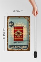Blechschild Retro 20x30cm Kaffee get more Coffee 500g
