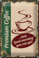 Blechschild Retro 20x30cm Kaffee Premium Coffee
