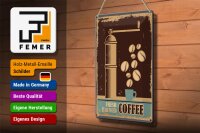 Blechschild Retro 20x30cm Kaffee Coffee fresh brewed