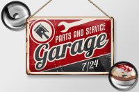 Blechschild Retro 30x20cm Garage parts service Auto Teile