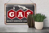 Blechschild Retro 30x20cm Gas Auto next service 100 Benzin