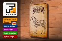 Blechschild Pferd 20x30cm Horse cuts Organic Metzgerei