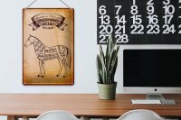 Blechschild Pferd 20x30cm Horse cuts Organic Metzgerei