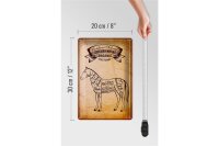 Blechschild Pferd 20x30cm Horse cuts Organic Metzgerei