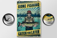 Blechschild Retro 20x30cm Gone Fishing Angeln