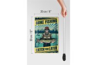 Blechschild Retro 20x30cm Gone Fishing Angeln