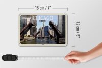 Blechschild Reise 18x12cm Chicago USA Bridges Brücken Fluss Deko