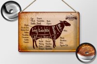 Blechschild Lamm 30x20cm Lamb cuts Organic Metzgerei