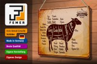 Blechschild Lamm 30x20cm Lamb cuts Organic Metzgerei