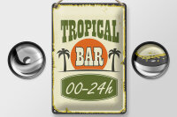 Blechschild Alkohol 20x30cm Tropical Bar 00 - 24 h
