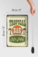 Blechschild Alkohol 20x30cm Tropical Bar 00 - 24 h