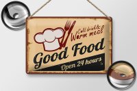 Blechschild Retro 30x20cm Cold drinks and warm meal