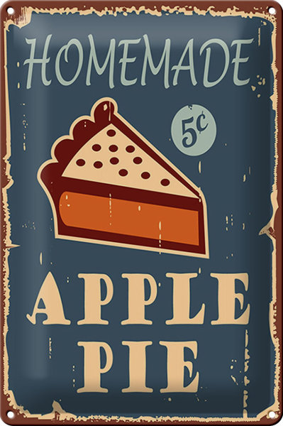 Blechschild Kuchen 20x30cm Homemade Apple Pie (Apfelkuchen)