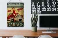 Blechschild Pinup 20x30cm Garage Full Service Auto Repair