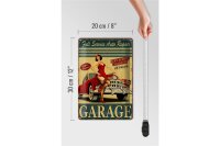 Blechschild Pinup 20x30cm Garage Full Service Auto Repair